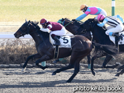 カラープリント(アルミ枠付き)2015年1月17日中山1R 3歳未勝利(クワドループル)