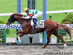 カラープリント(アルミ枠付き)2015年7月4日福島4R 3歳未勝利(エリオットベイ)