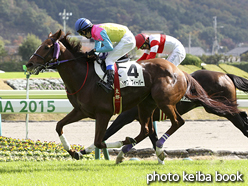 カラープリント(アルミ枠付き)2015年10月31日福島5R 障害未勝利(ハヤブサフィーバー)