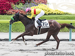 カラープリント(アルミ枠付き)2018年7月21日福島3R 3歳未勝利(アカリダイヤモンド)